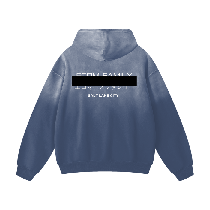 Blue Washed EF Script Hoodie