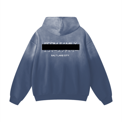Blue Washed EF Script Hoodie