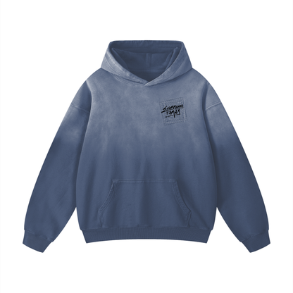 Blue Washed EF Script Hoodie